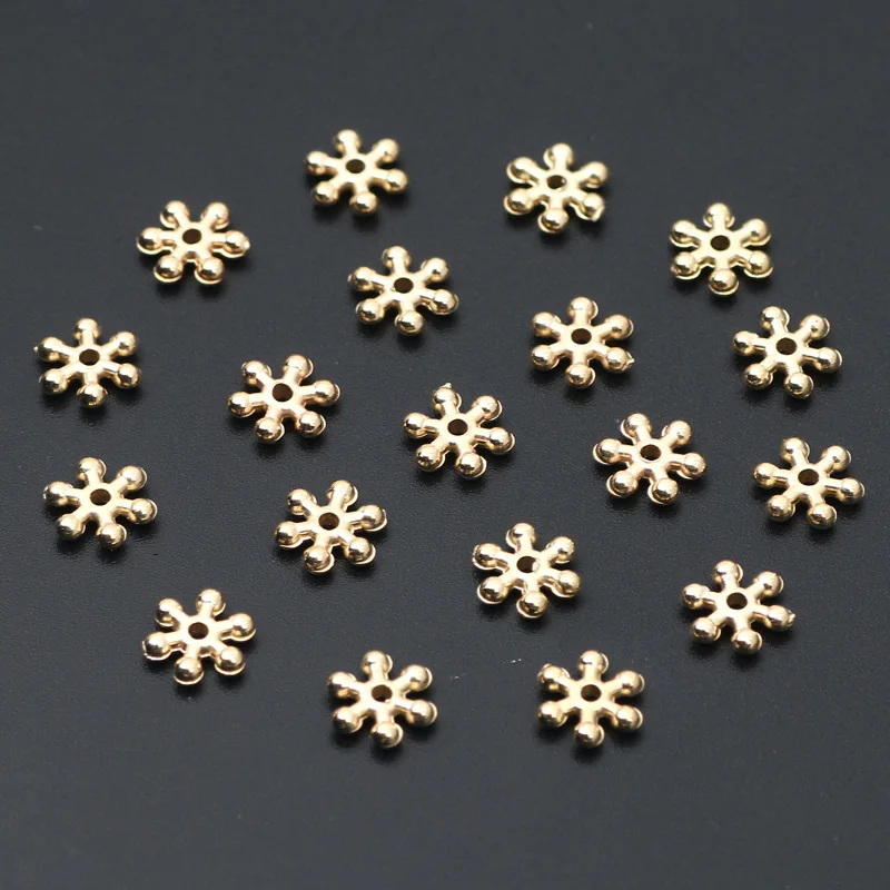 Snowflake Gasket Plastic Acrylic Bead Spacer Loose Jewelry For Making Necklace Bracelet Earrings Accessories DIY Handmade 100pcs