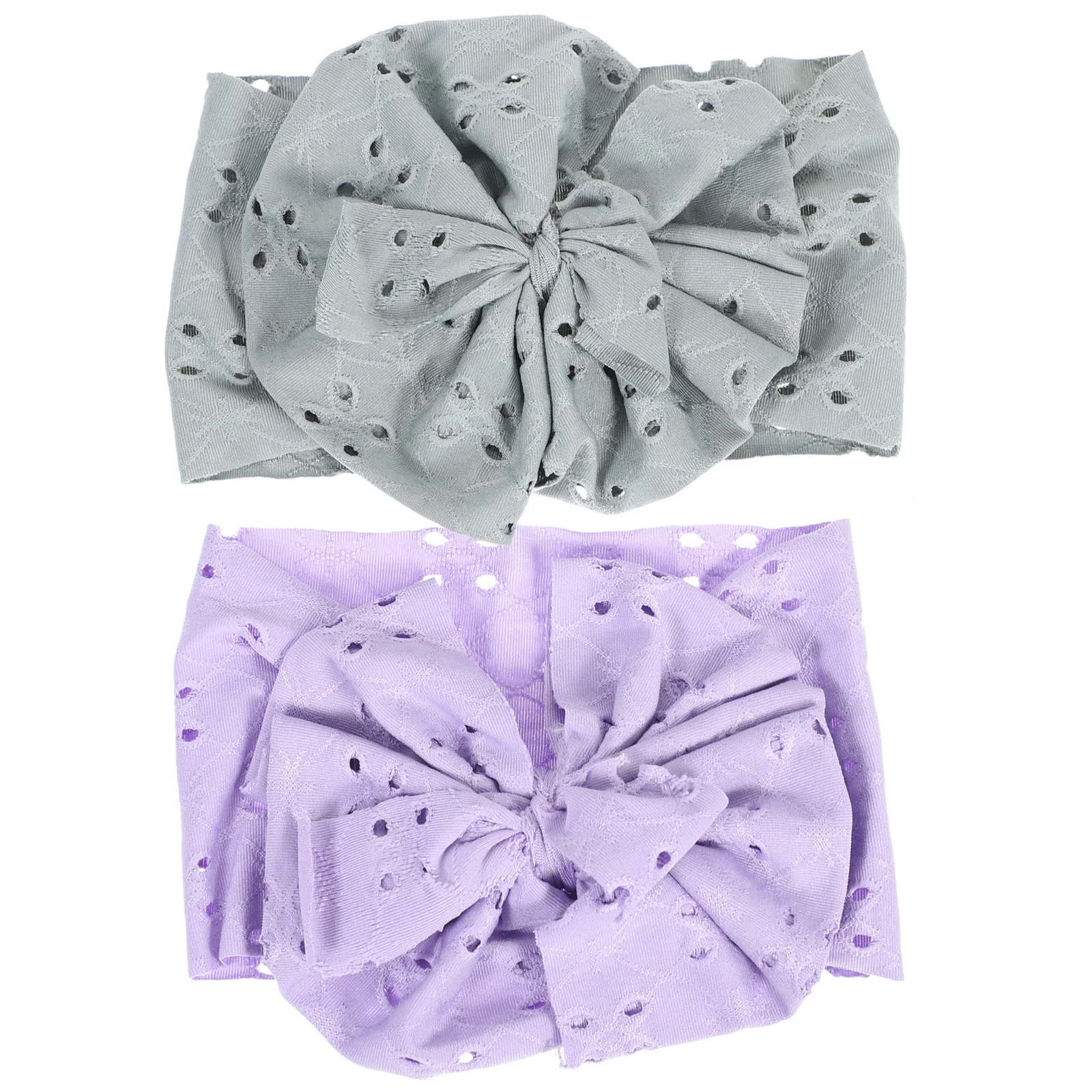 

2Pcs Baby Bow Hairband Girls Headbands Newborn Infant Toddler Comfortable Nylon Hair Accessories for Festival Party Holiday