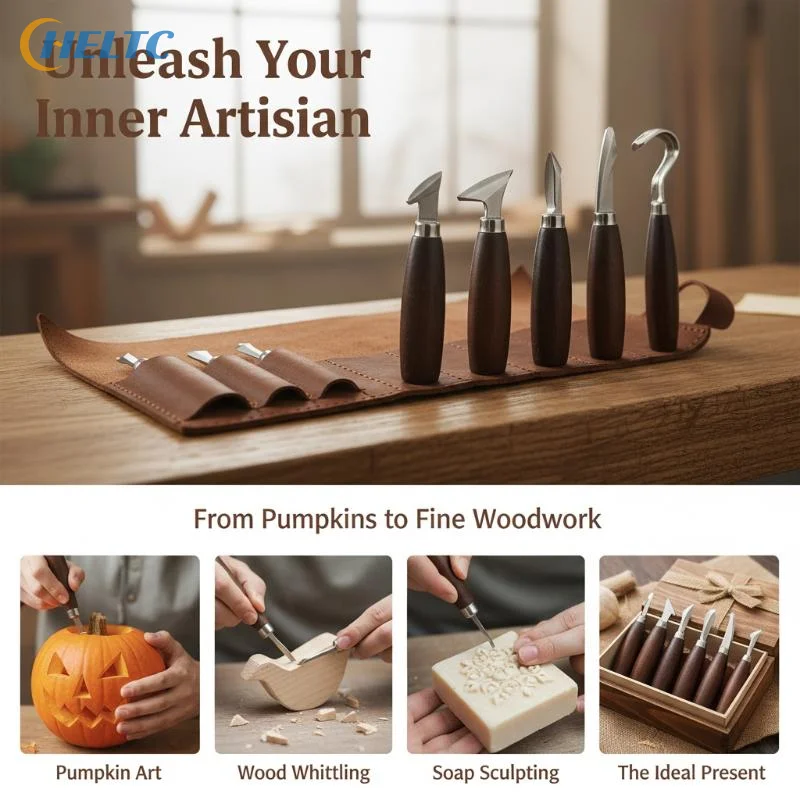 Art Craft Knife - 5pc Wood Carving Tools Set Oak