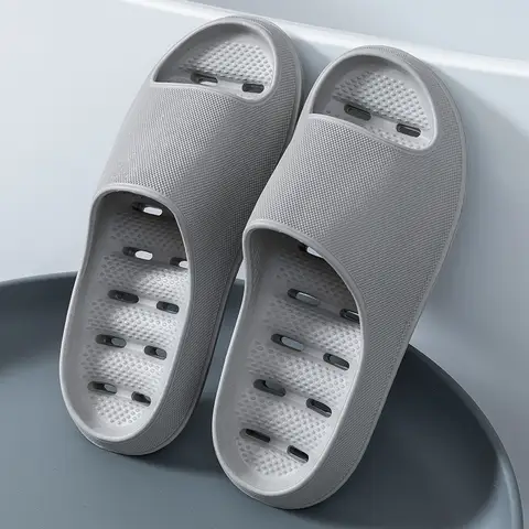 Men's Bathroom Bathing Slippers Women's New Summer Indoor Home Eva Anti-Slip Anti-Odor Couple Shower Leakage Quick-Drying Slippers for Women
