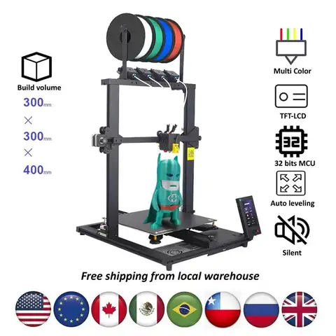 상단 업그레이드 4 압출기 4-IN-1-OUT 믹스 멀티 컬러 대형 고정밀 해상도 3D 프린터 DIY 키트 Z8PM4Pro MK2