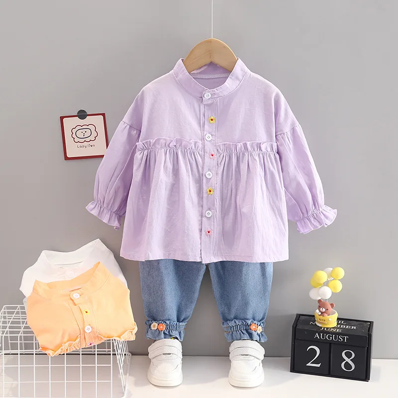 

Girl Clothes Sets Fashion Ruffles Long Shirt + Pants 2Pcs Toddler Girl Outfits Kids Suits Baby Girls Birthday Clothing FY07083