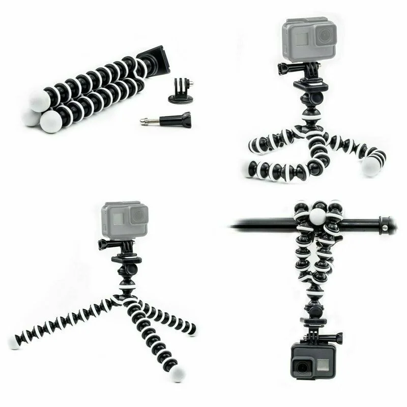 Octopus Flexible Tripod Mount Stand for GoPro Hero 12 11 10 9 8 7 6 5 4 3 Action camera Sjcam Top DJI action