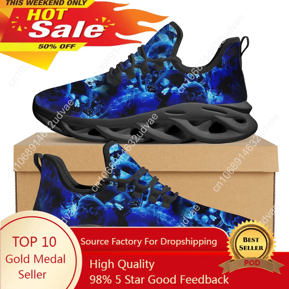 

Flat Casual Ladies Vulcanized Shoes Punk Skull Print Lace Up Breathable Sneakers Comfortable Jogging Shoes Footwear