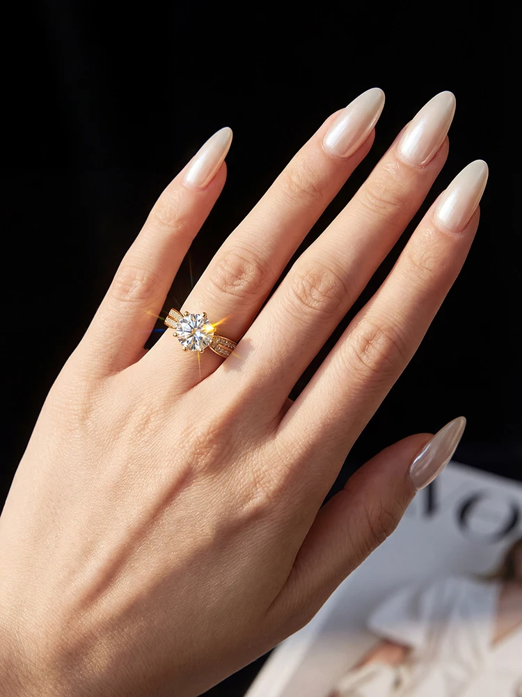  Fashion 1CT Moissanite Diamond White Stone Women's Engagement Ring 925 Sterling Silver High Quality Fine Jewelry - view 3