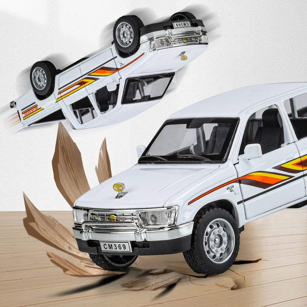 1:32 トヨタハイラックスオフロード車高シミュレーションダイキャストメタル合金モデルカープルバックサウンドライト車子供のギフト