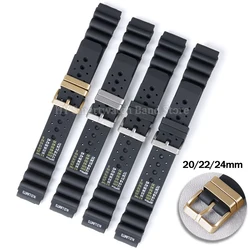 ND Limits Diver Silicone Watch Strap for Seiko SKX007 for Water Ghost Wrist Band for Citizen 20mm 22mm 24mm Replacement Bracelet