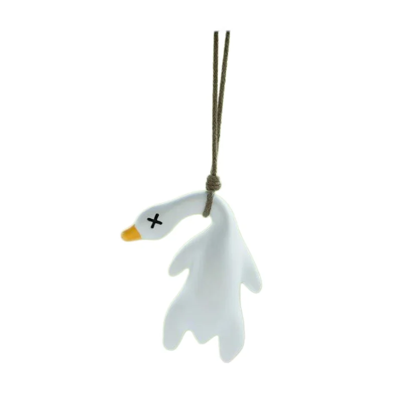 2Pcs Fashion UV Photochromic Color Change Duck Keychain Cute Cartoon Goose Pendant Decor For Bag Car Keyrings