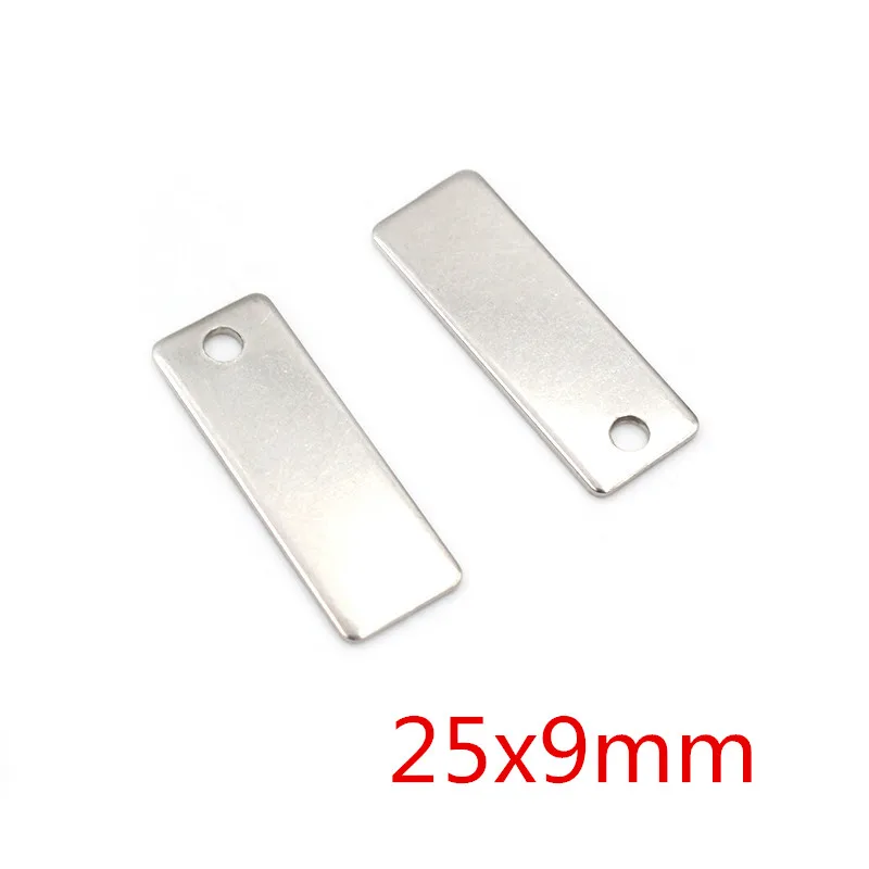 10pc/lot  No Fade Charms 316 Stainless Steel rectangle for necklace pendant diy jewelry making