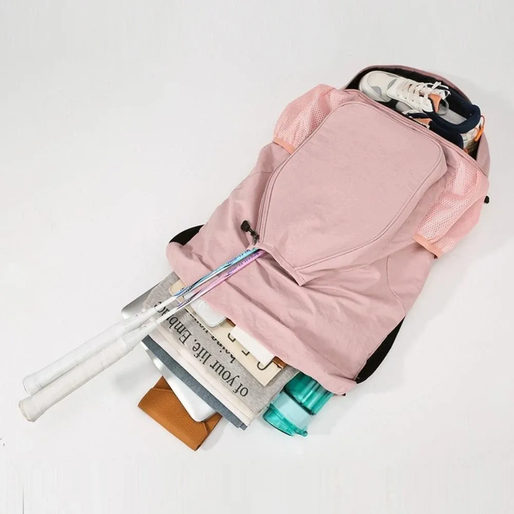 

2 Rackets Tennis Racket Backpack with Shoes Pocket Large Capacity Gym Pack Drawstring Closure Waterproof Drawstring Fitness Bag