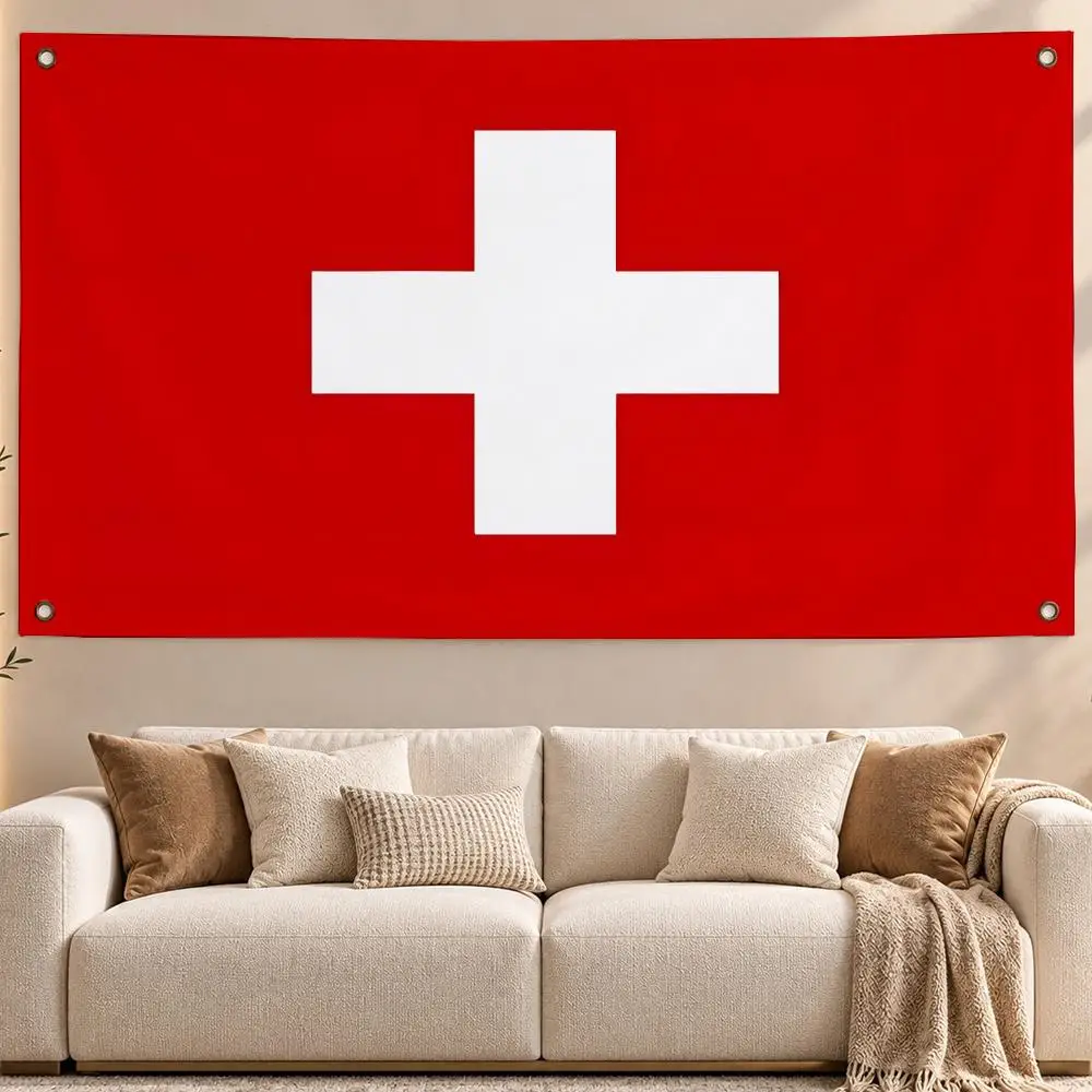 Classic Country Sweden Flags Aesthetic Wall Hanging Flag Banner Bedroom Living Room Home Decor Large HD