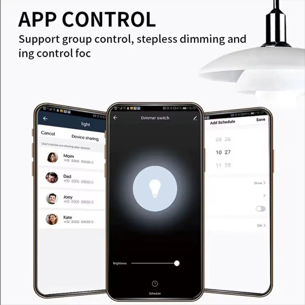 *A14E US Standard Smart WiFi Life LED Dimmer Switch Wireless Touch Dimming Wall Switch Works with Alexa Google Home