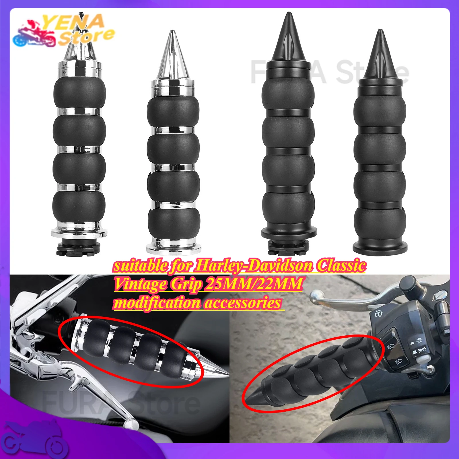 

Motorcycle accelerator grip cover, suitable for Harley-Davidson Classic Vintage Grip 25MM/22MM modification accessories