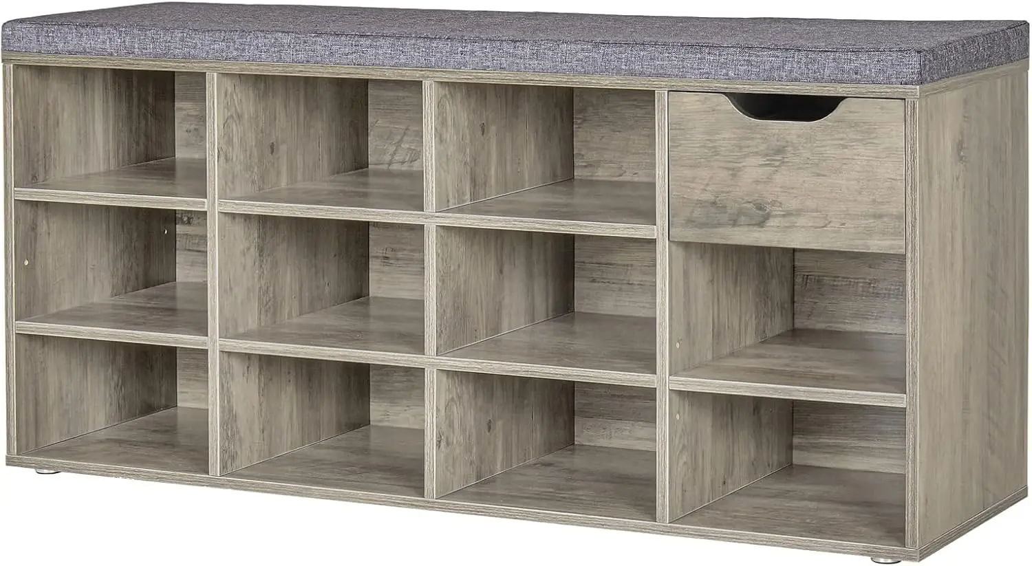 

Entryway Storage Bench with Drawer and 11 Cubbies, Cubby Shoe Rack with Adjustable Shelves, Shoe Organizer Cabinet