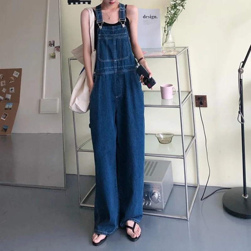 

Женские комбинезоны в корейском стиле 2026: Новинка Весны, Модные, Омолаживающие, С высокой талией, Стройнящие, Широкие джинсы свободного кроя