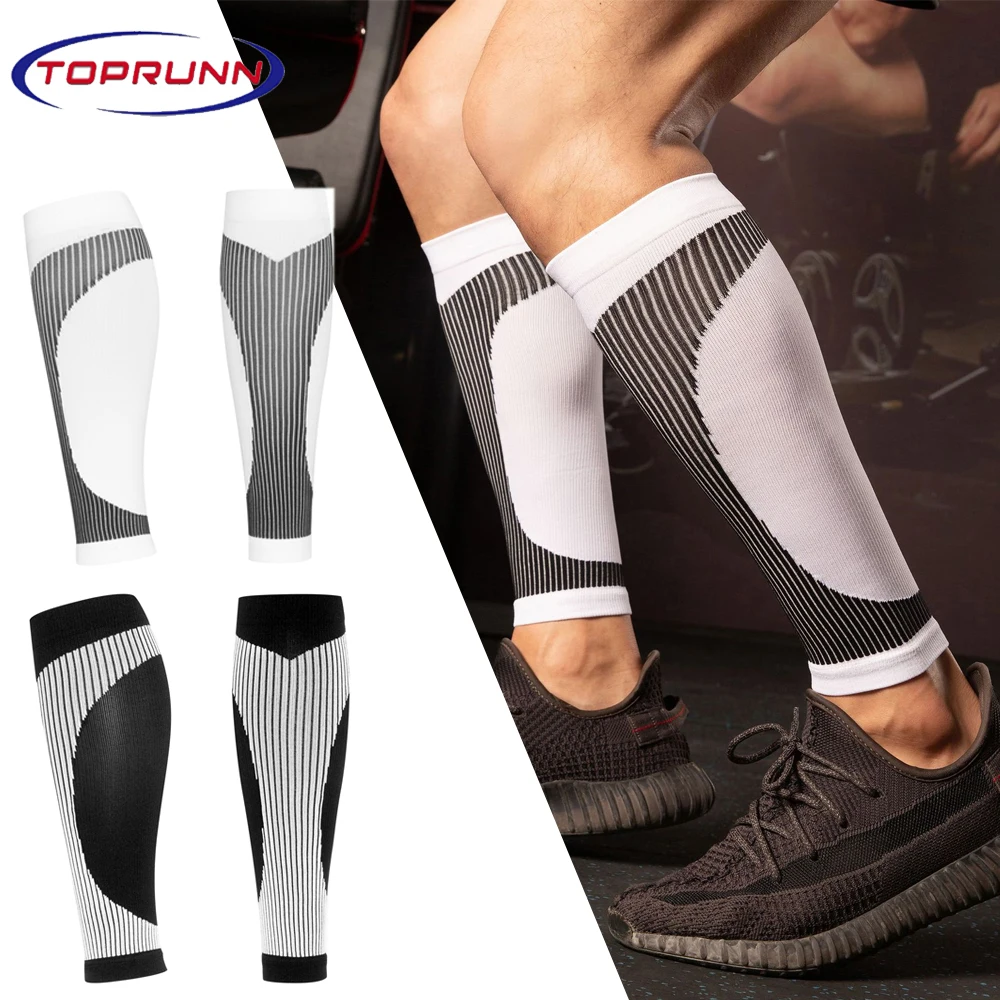 1Pair Calf Compression Sleeve 20-30 mmHg,Helps Shin Splints Guards Sleeves,Leg Sleeves For Running,Footless Compression Socks