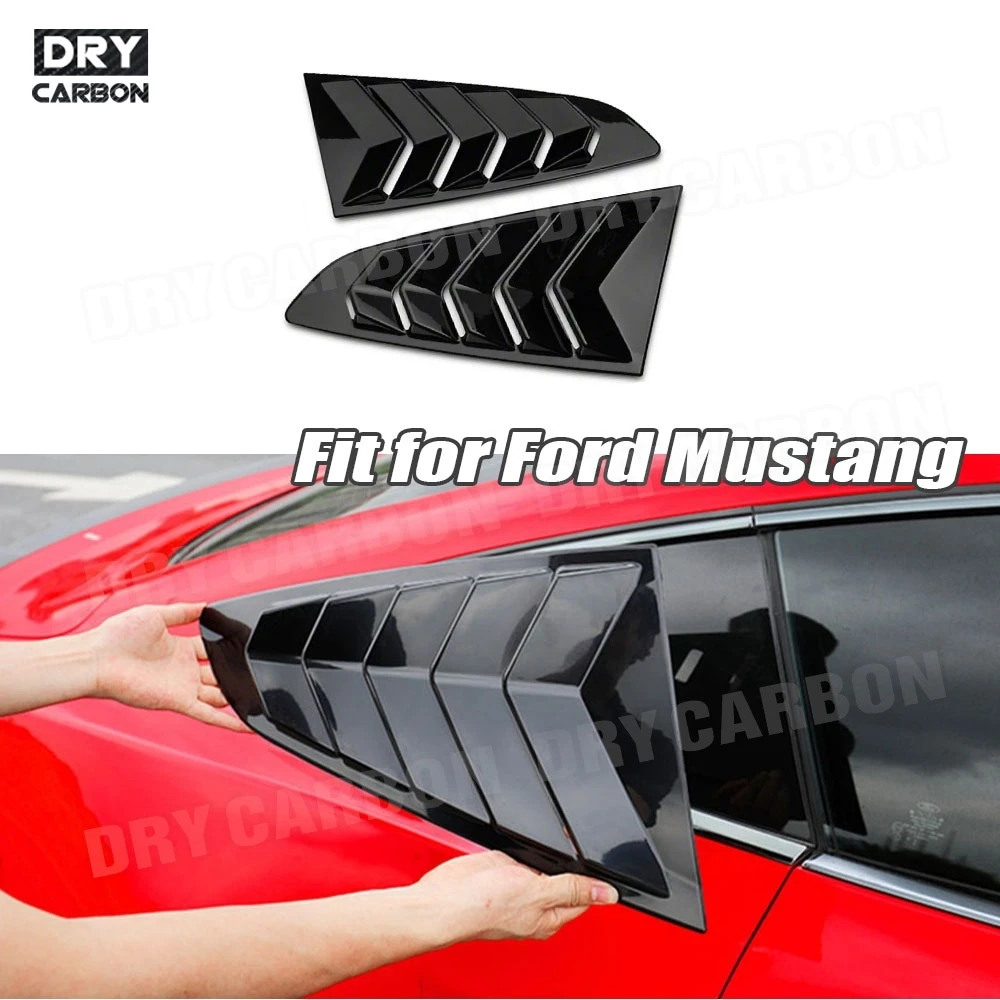

Pair Rear Side Window Trim Spoiler ABS Material Car Accessories For Ford Mustang 2015-2021 Window Shutter Cover Louver Air Vents