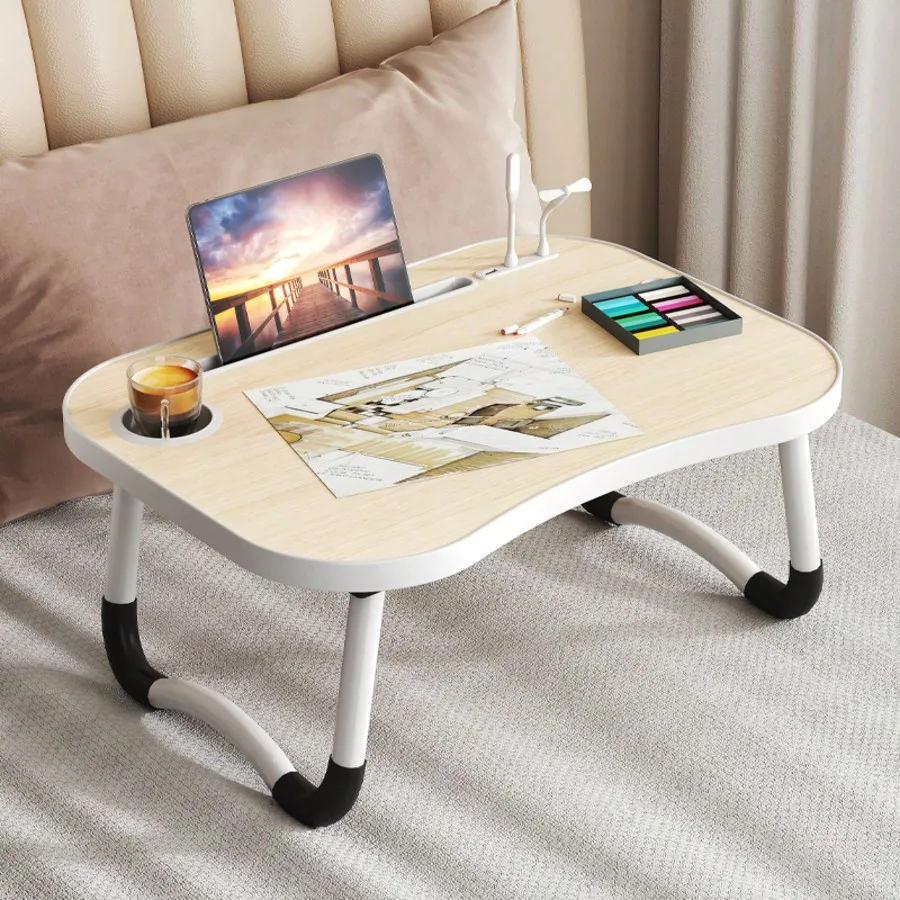 DYJ DAYIKA-S Portable Laptop Desk, With Card Slots And Cup Holders, A Folding Desk. Strong, Stable, Space-Saving, Suitable For Laptop Use On Bed, Simple Dining, Painting, Design, Etc.