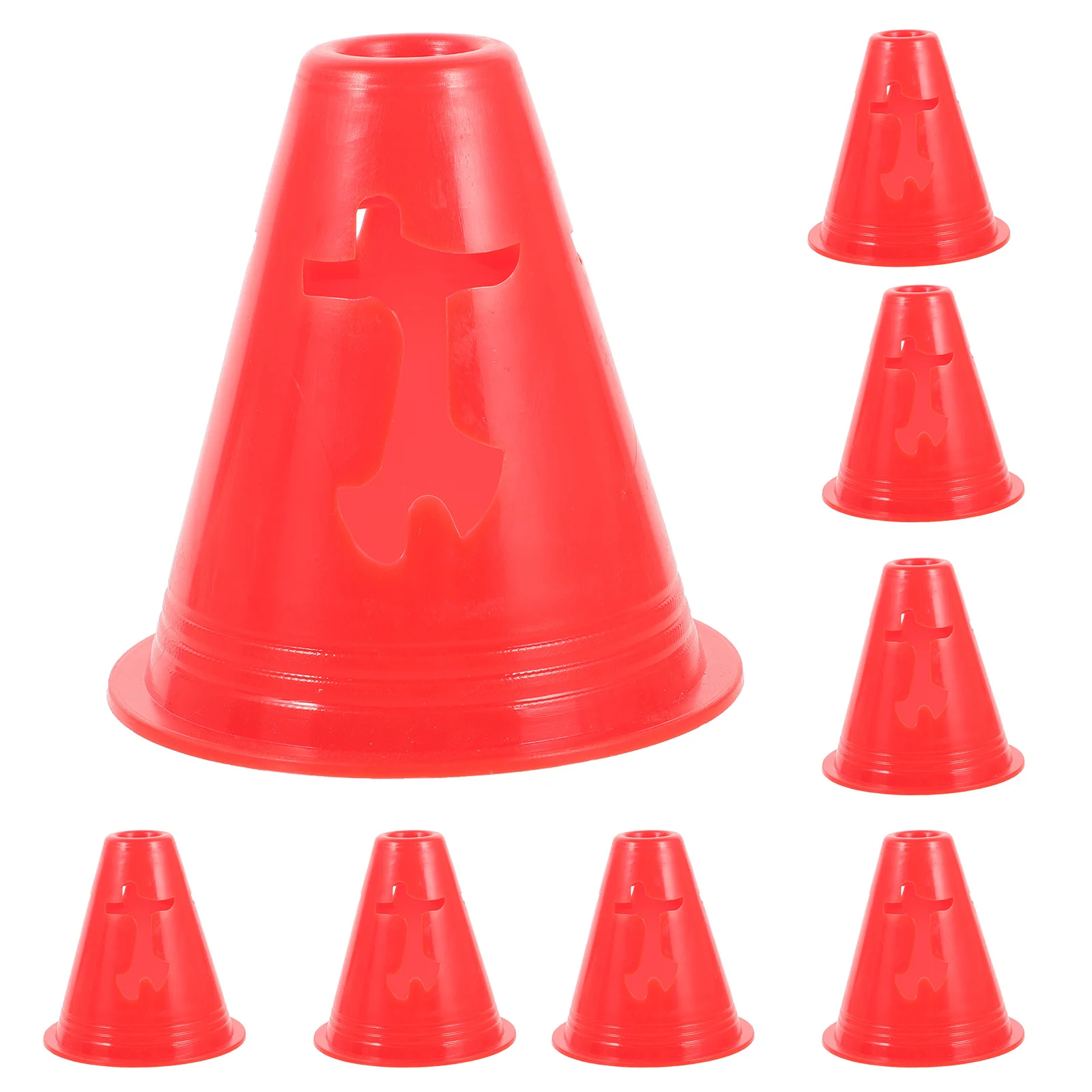 

10Pcs Training Marker Cones Bright Colored Windproof Compact Flat Bottom Agility Sports Cones for Football Soccer Drills