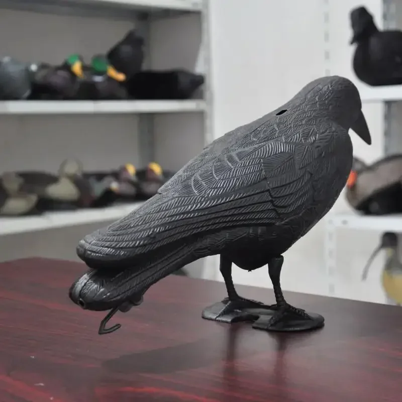 Simulation Black Crow Decoration Feather Ravens Ornament for Halloween Home Decor Garden Outdoor Scarecrow Bird Pest Control