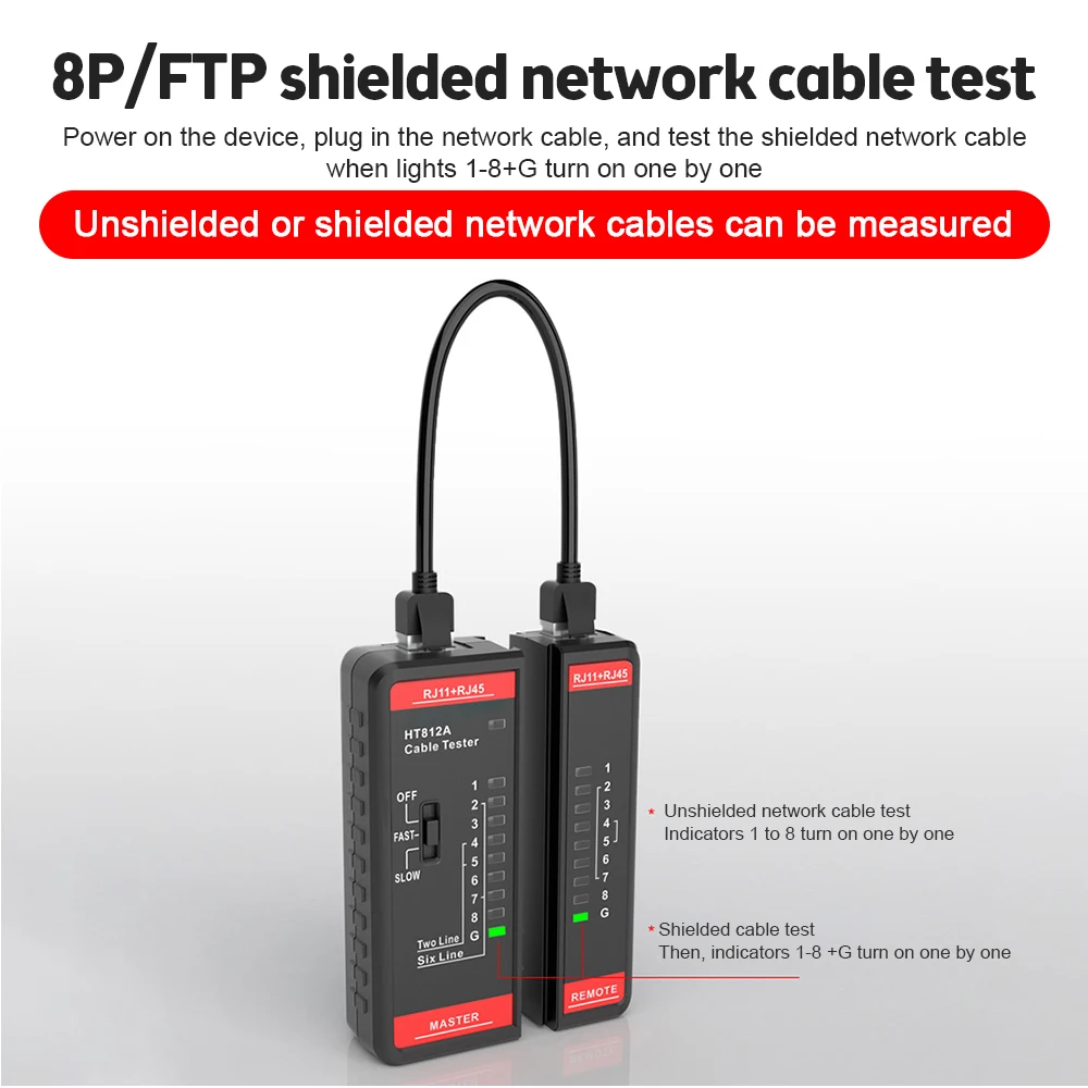 Cable Lan Tester Network Cable Tester RJ45 RJ11 RJ12 RJ14 UTP LAN Cable Tester Telephone & Network Line Finder Networking Tool