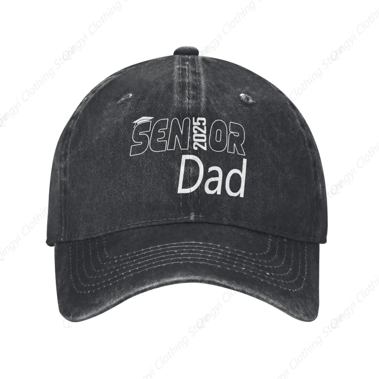 Senior Dad Class of 2025 Vintage Style Washed Denim Baseball Cap Timeless Fashion Statement