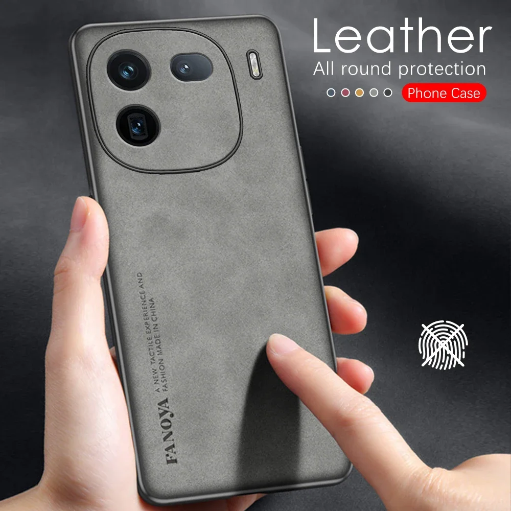 Lambskin Leather Case For Vivo iQOO 12 Pro Cover Lens Protection Shell Capas For iQOO12Pro iQOO12 12Pro 5G 2023 Shockproof Funda