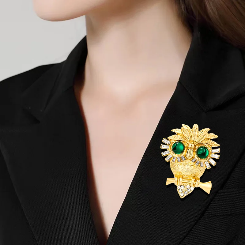 Cross border vintage owl brooch, personalized animal brooch, men's and women's suit cardigan accessories batch - view 5