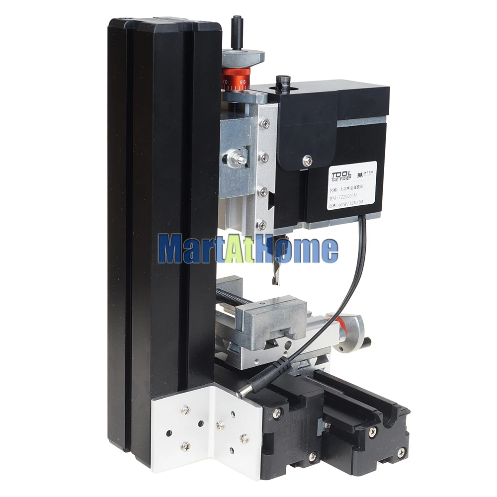 60W High Power Mini Metal Milling Machine Tool TZ20005M 12000RPM Travel 145*32mm with Metal Vise