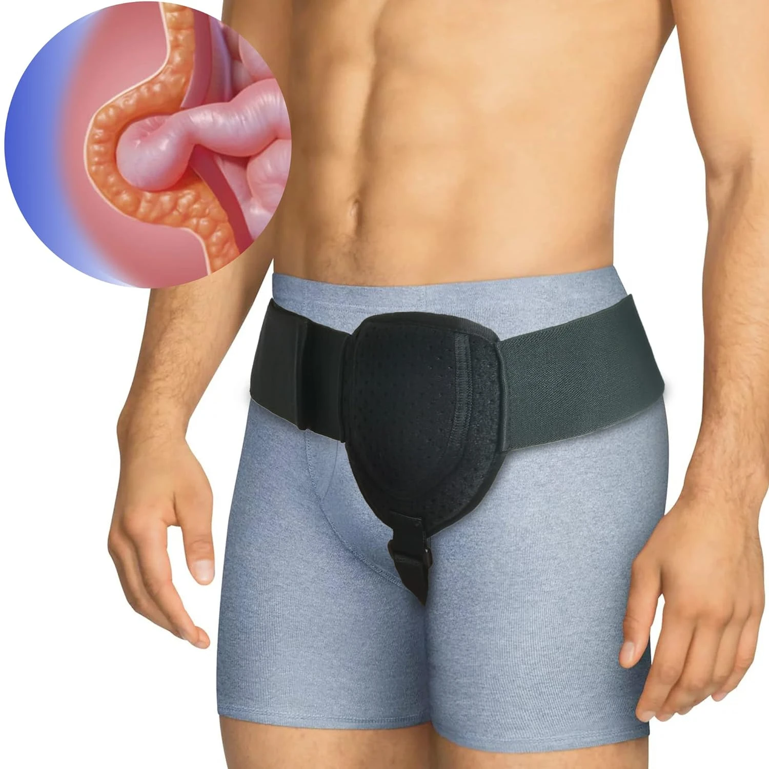 Comfortable and Stable Adjustable Men's Inguinal Hernia Support Belts with Enhanced Design for Efficient Prevention of Groin Her