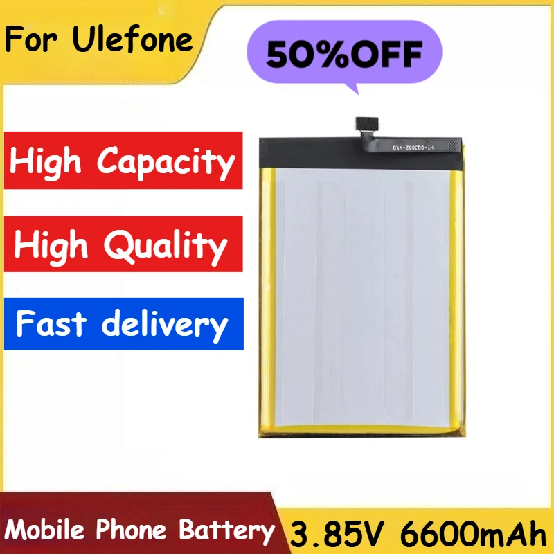 

3.85V 6600mAh Replacement Mobile Phone Battery For Ulefone Armor 9E Armor9 Armor 9 Armor 9E High Quality Batteries