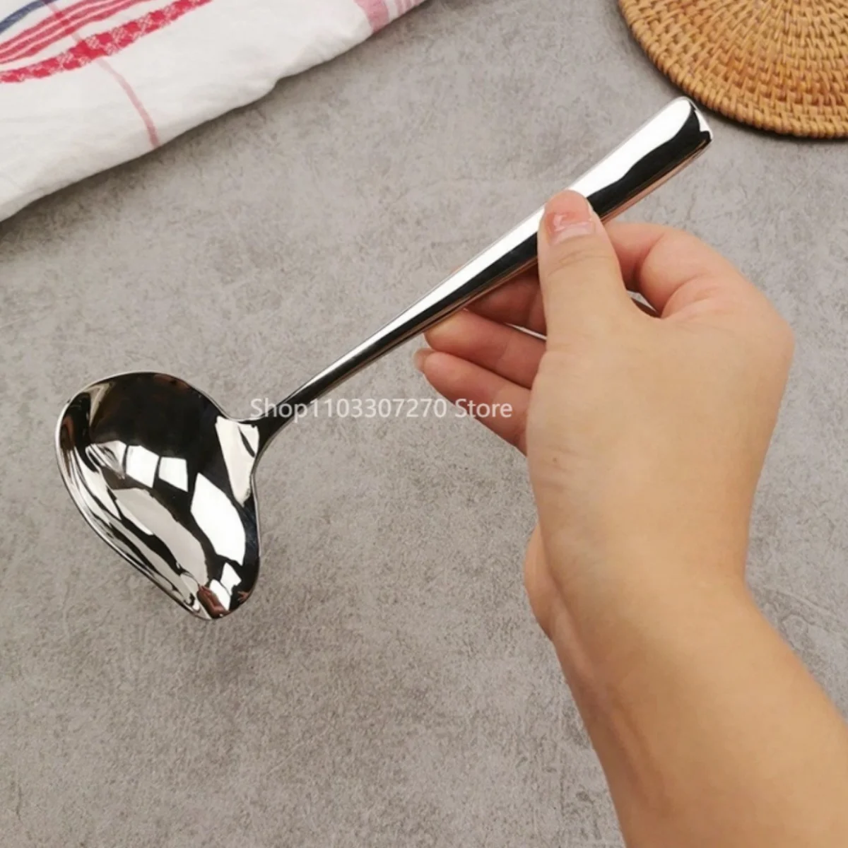 2Pcs Stew Dipper Soup Long Handle Duck Mouth Shaped Spoon Kitchen Ladle Tableware Scoop Stainless Steel