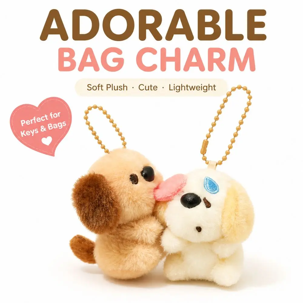 New Dog Magnetic Connection Cute Dog Shape Dog Bag Charms Kissing Interaction Soft Magnetic Dog Key Decoration