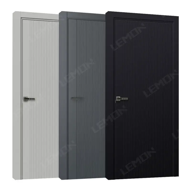 

Factory Manufacturer Mahogany Bathroom Modern Interior PVC Timber Wooden Doors for House