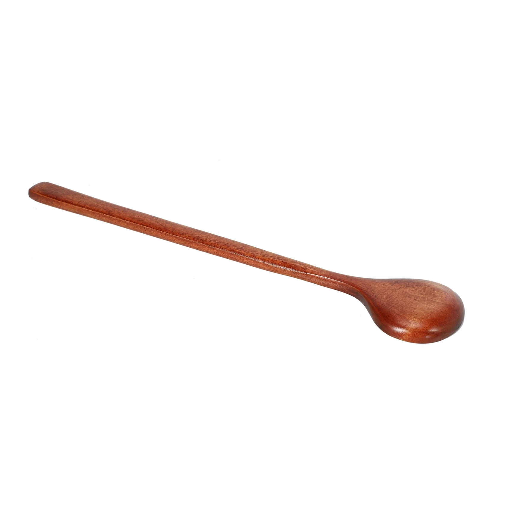 Long Spoons Wooden, 20 Pieces 10.9 Inches 100% Natural Wood Long Handle Round Spoons For Soup (Korean Style Soup Spoon)-A68E