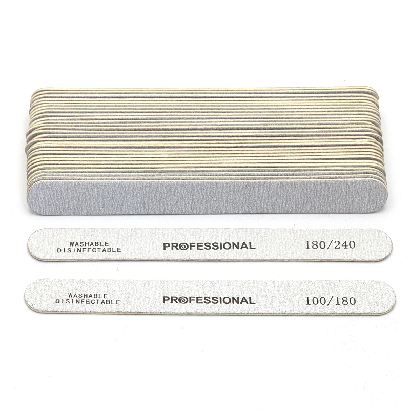 Wooden Nail File Professional Nail Art Sanding Buffer File 100/180/240 Double Side For Salon Manicure Pedicure UV Gel Tips