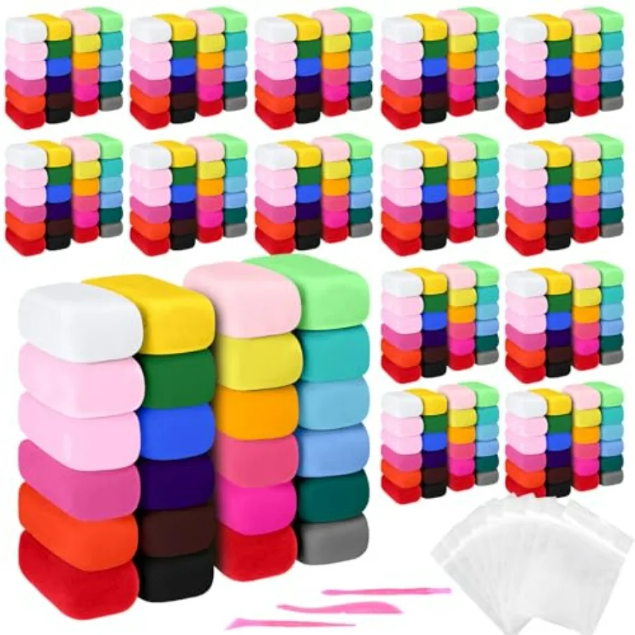 

600 Pcs Air Dry Clay Kit Multi Colors Ultra Light Modeling Clay for DIY Safe Soft with Sculpting Tool Back to School Gift for A
