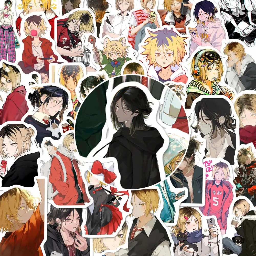 61PCS Anime Kozume Kenma HinataShoyo Stickers Waterproof DIY Phone Laptop Luggage Guitar Notebook Cup Cartoon Stickers Kids Gift