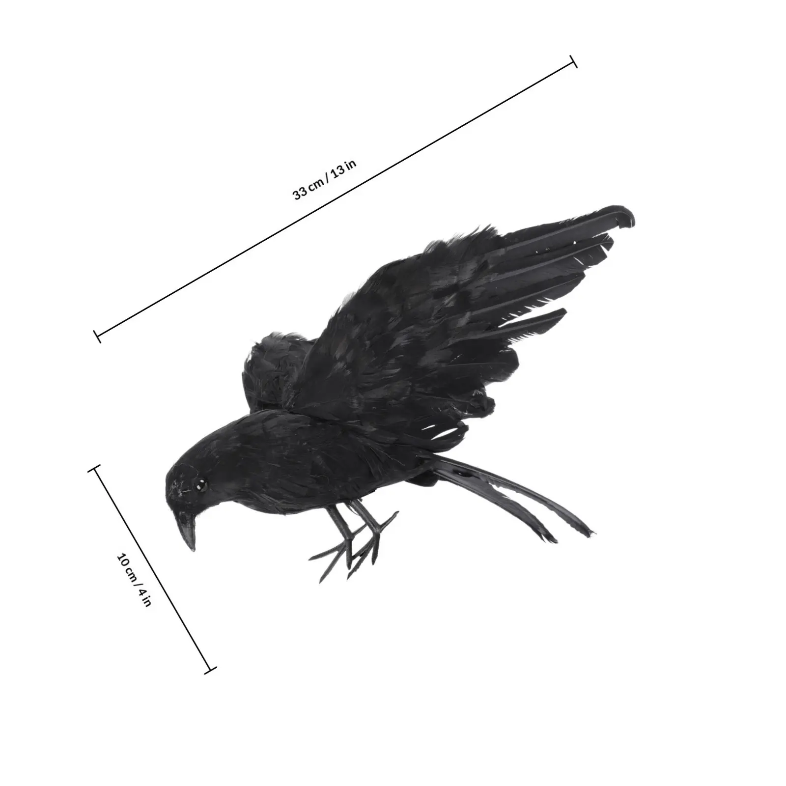 Realistic Feather Crow Ornament for Halloween, Home, Office & Garden Decor – 1 Piece
