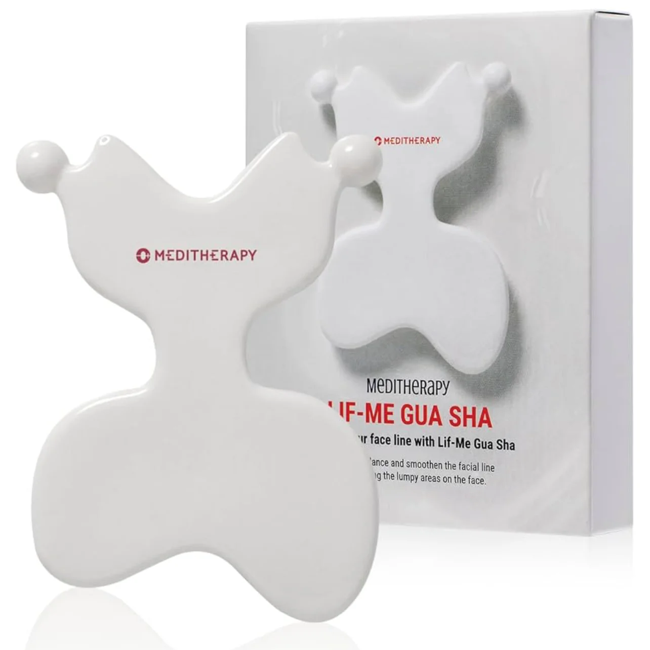 MEDITHERAPY Lift-me Guasha Board Ceramic Gua Sha Face Massage Tool Korean Facial Guasha Board Face Lift Muscle Relief Massager