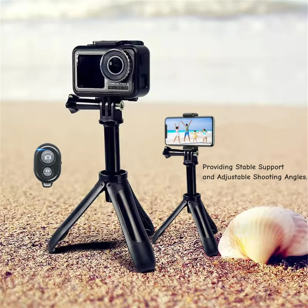 팡투오시 Gopro Vlog용 신제품 접이식 삼각대 미니 휴대용 모노포드 (Hero 11 10 Black 세션 오즈모 액션 카메라 액세서리)