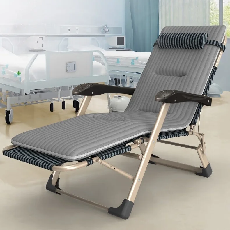 Multi Function High Quality Light Metal Adjustable Folding Chair Bed Sun Lounger Recliner With Corduroy Mat
