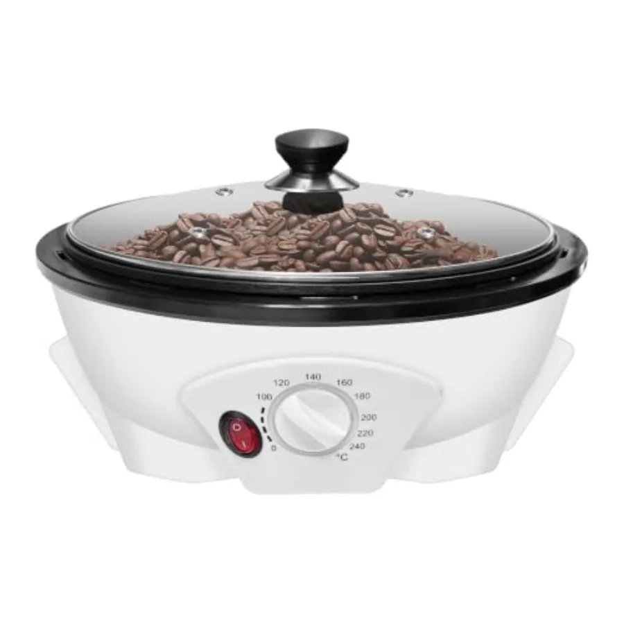 Electric Coffee Roaster 800g for Home Use, Stainless Steel Body, Black Finish, Precise Adjustable Temperature Control