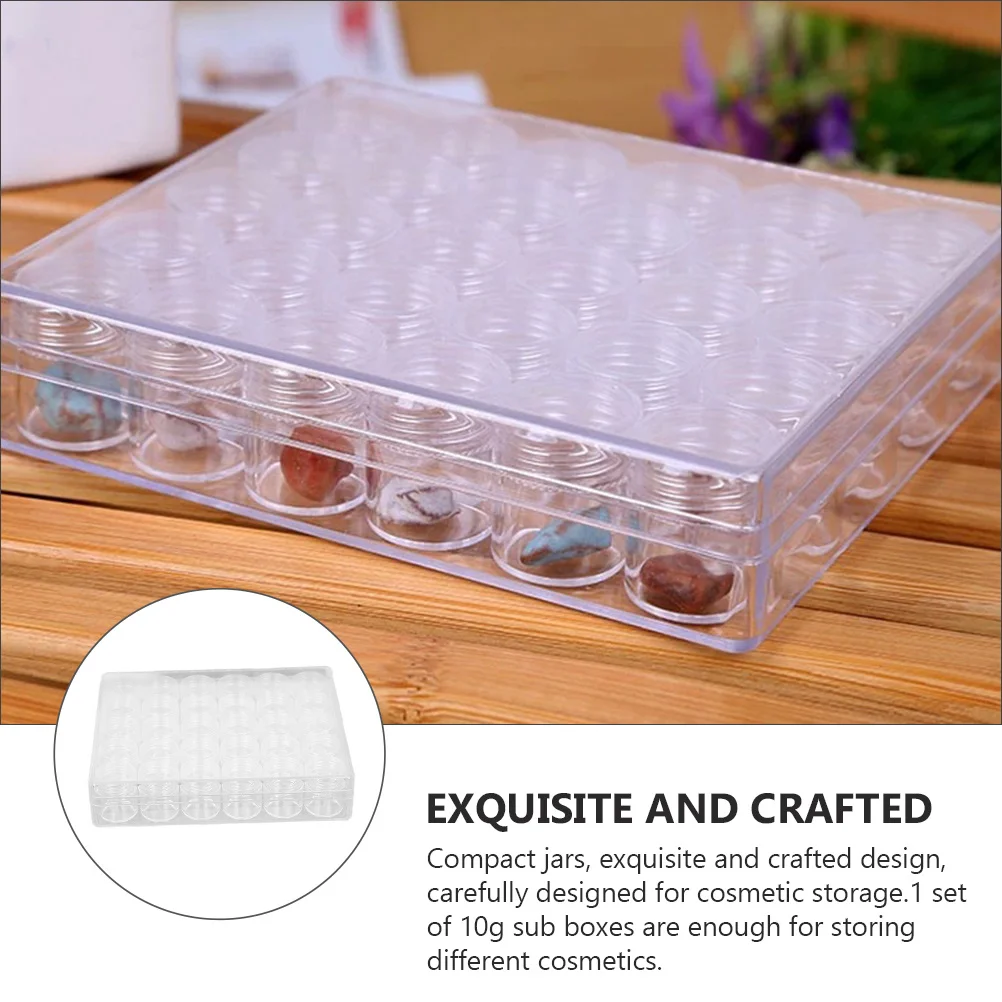 1 Juego de tarros pequeños de plástico transparente para cosméticos, contenedor de crema portátil a prueba de fugas, caja de muestra de viaje, contenedor de cremas, 6g