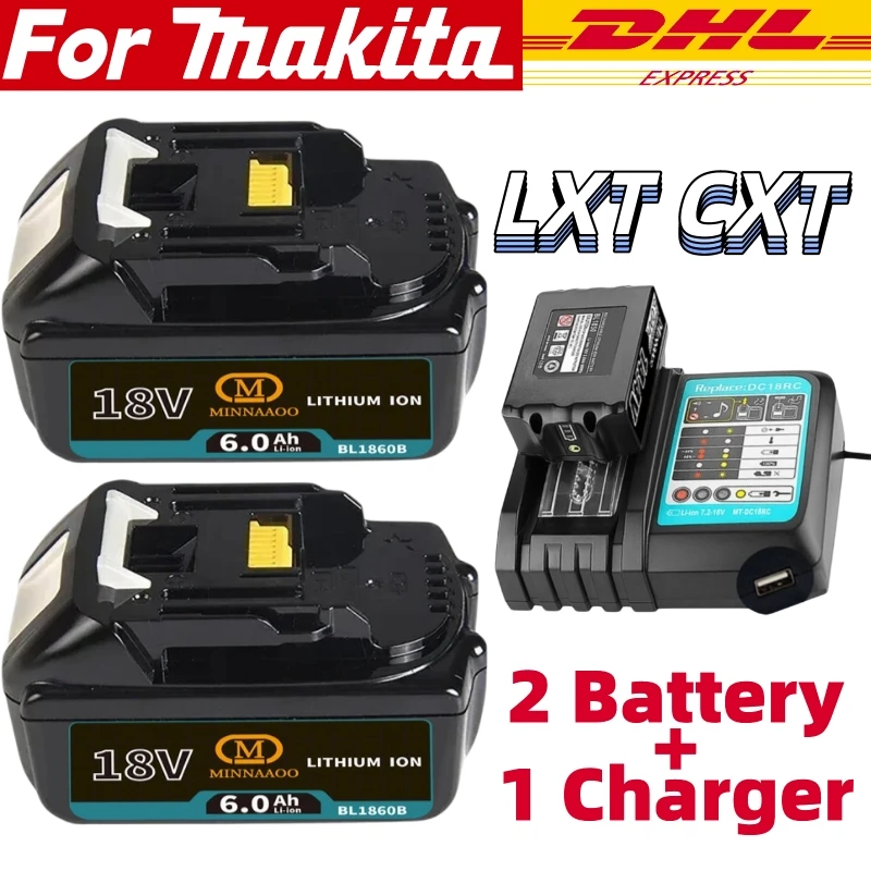 

NEW for Makita 18V 6Ah Battery Li-ion Replacement BL1860B BL1860 BL1850 BL1830 DHP482RFX9 BL1815 LXT400 for Cordless Drills