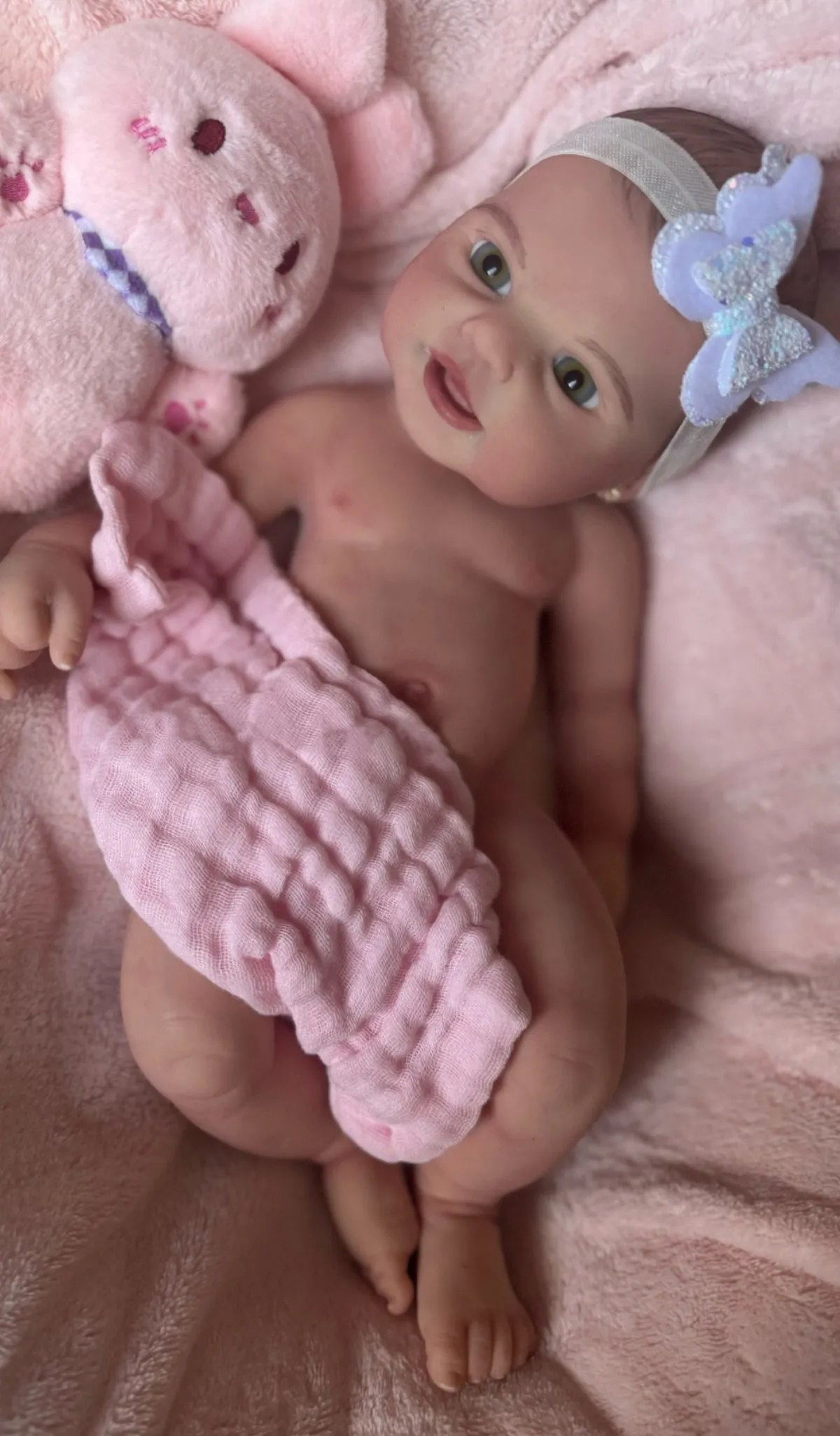 Niña De silicona pintada 36CM Bebe con pelo Reborn muñecas recién nacidas De silicona suave completa para niños Boneca Reborn Corpo De silicona