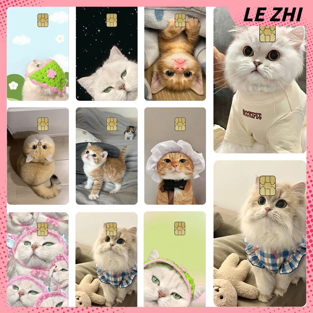 Sweet Kawaii Cute Cat Anime Credit Card Debit Card Cover Stickers Diy Waterproof Protection Small Chip Film Stickers Gift