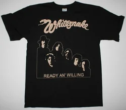 Whitesnake Ready An Willing Black T Shirt David Covedale Jon Lord Deep Purple