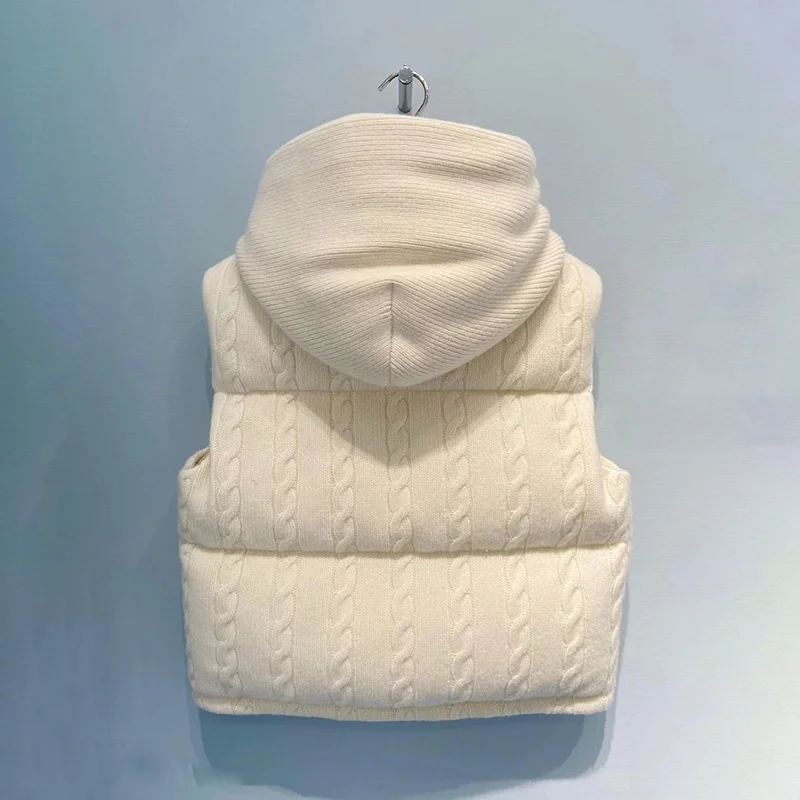 Ele مقنعين أسفل Jaet ort المرأة Sle الأبيض دو ريشة Thiened زيبر إغلاق لون نقي تخفيف الاتجاه #2