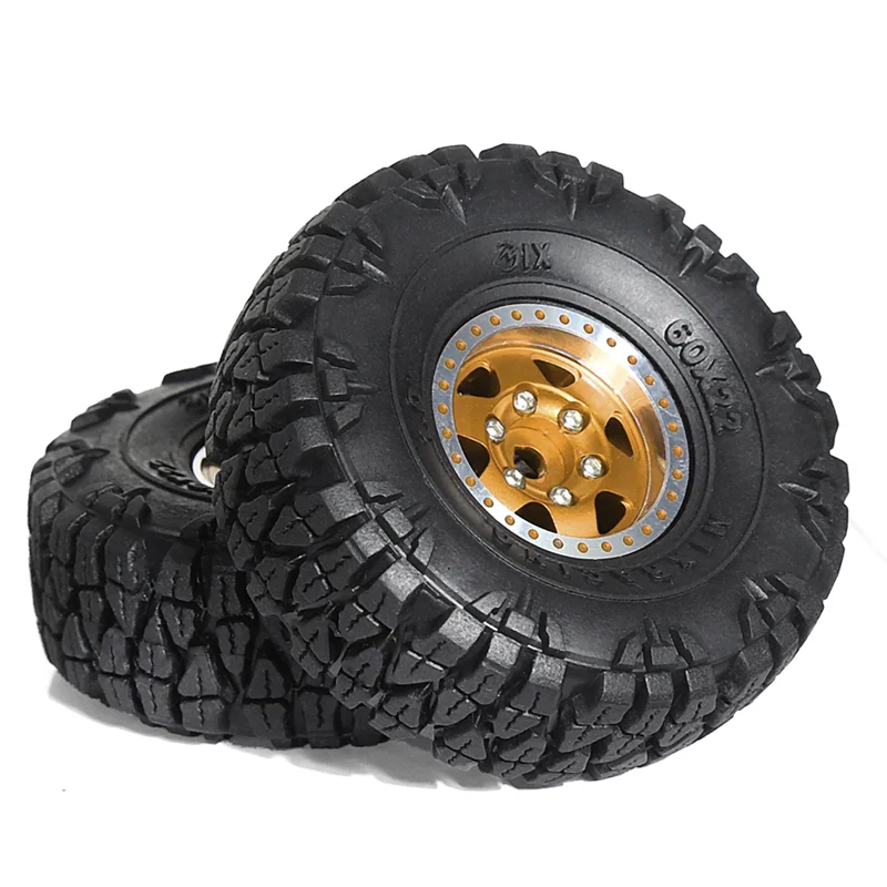 

Premium 60Mm Metal Beadlock Wheels And Rubber Tire Set For 1/24 FMS FCX24M TRX4M SCX24 RC Crawler Upgrades